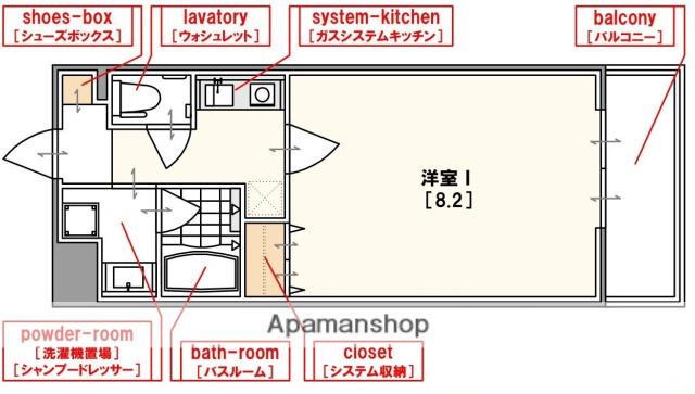 SWISS難波西(1K/9階)の間取り写真