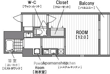 エスライズ難波(1K/4階)の間取り写真