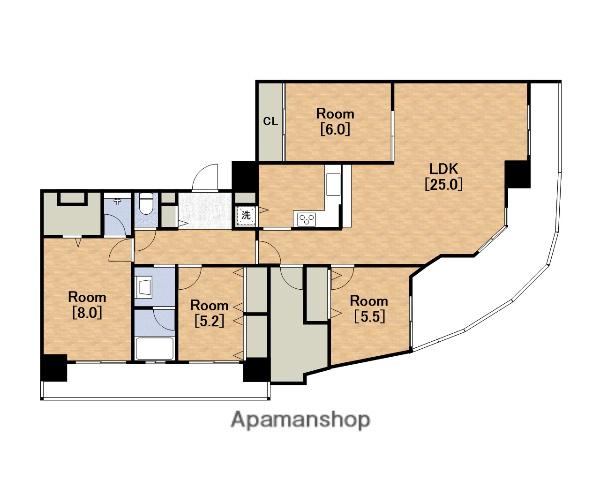 フェルザ住之江公園住之江フタバビル(4LDK/15階)の間取り写真