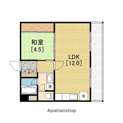 ビライノウエ(1LDK/9階)の間取り写真