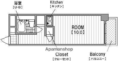 ユーロハイツ難波西(ワンルーム/1階)の間取り写真