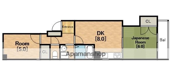 アクト1新町(2DK/5階)の間取り写真