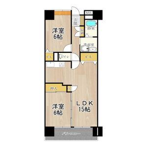 メゾンミヤビ(2LDK/9階)の間取り写真