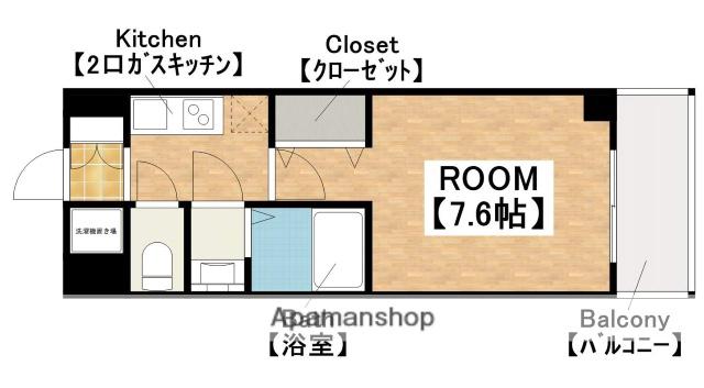 サムティ本町橋2MEDIUS(1K/2階)の間取り写真