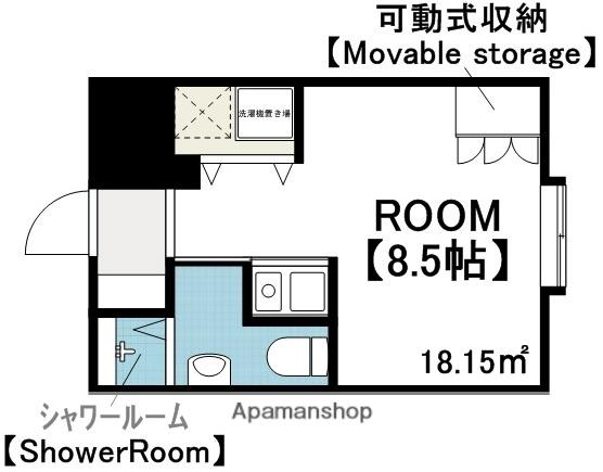 REー005(ワンルーム/9階)の間取り写真