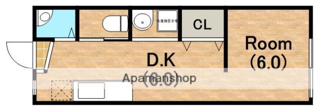 エスタバウ南堀江(1K/3階)の間取り写真