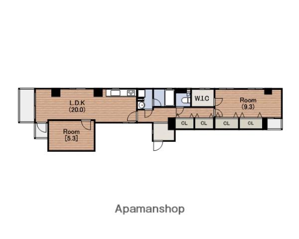 南堀江21(2LDK/8階)の間取り写真