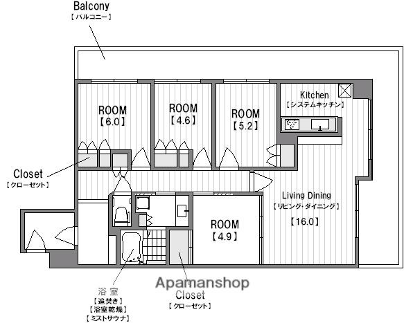 フロンティアタワー日本橋CITYSPIRE日本橋(4LDK/2階)の間取り写真
