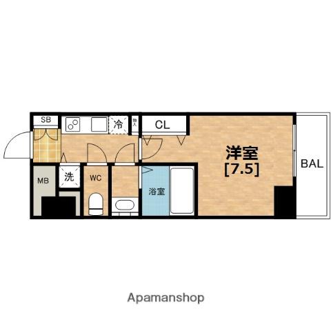 エスリード大手前(1K/7階)の間取り写真