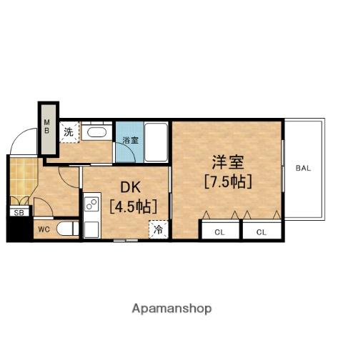 WILL DO 天満橋(1DK/5階)の間取り写真