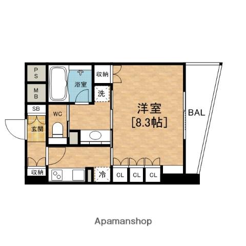 リーガル四ツ橋筋(1K/2階)の間取り写真