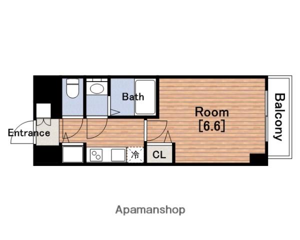 エス・キュート京町堀(1K/2階)の間取り写真