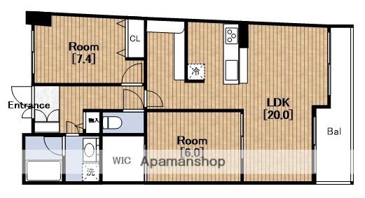 フロンティアタワー難波イーストグランソレイユ日本橋(3LDK/5階)の間取り写真