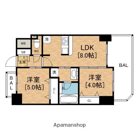 アーデンタワー本町イースト(1SLDK/5階)の間取り写真