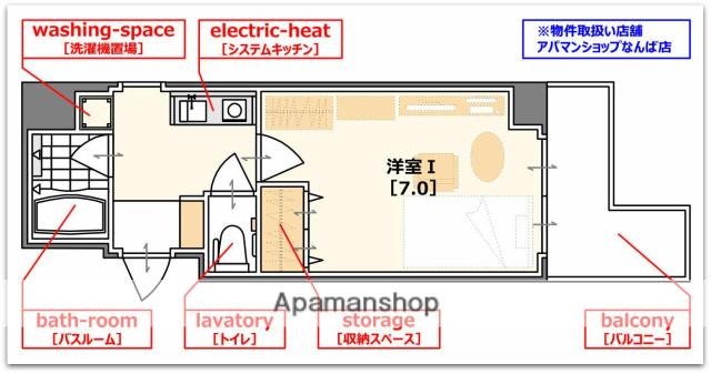 ヴィラージュ元町(1K/2階)の間取り写真