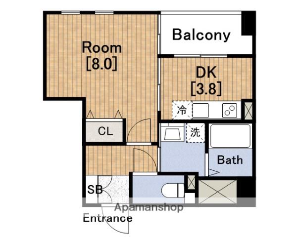 プレステージ靱公園(1DK/6階)の間取り写真
