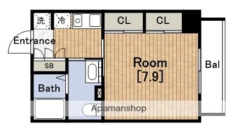 エステムコート大手前レシェンテ(1K/4階)の間取り写真