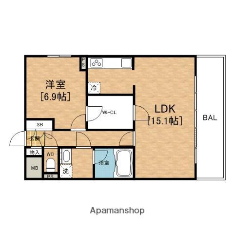 アスヴェル心斎橋東Ⅱ(1LDK/9階)の間取り写真