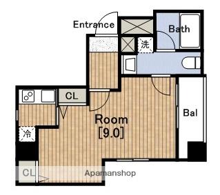 ウエンズ阿波座西(1K/3階)の間取り写真