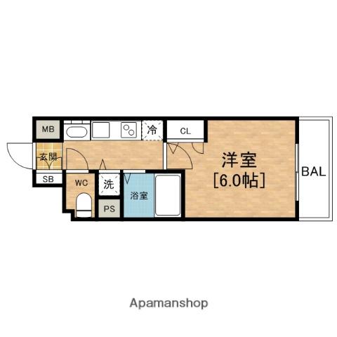 プレサンス中之島公園アティレ(1K/8階)の間取り写真