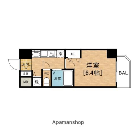 プレサンス心斎橋ラヴィ(1K/4階)の間取り写真