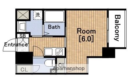 プレサンス東本町VOL.2(1K/8階)の間取り写真