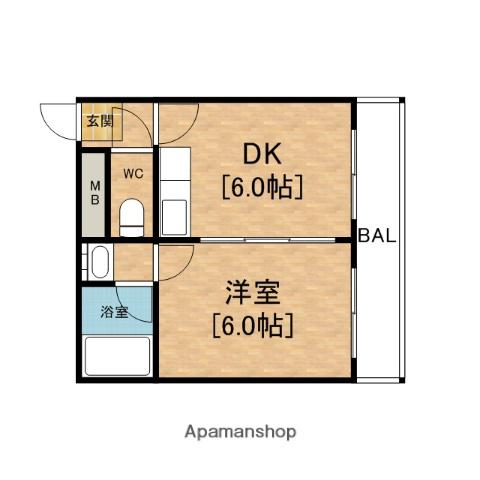 ラパンジール道頓堀(1DK/4階)の間取り写真