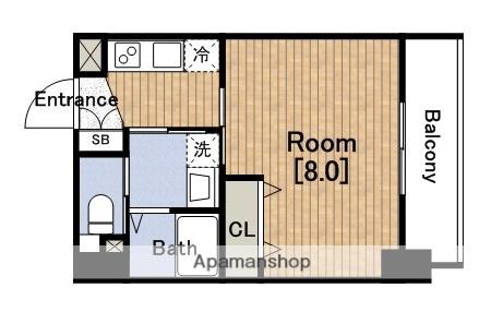 プランドール江戸堀レジデンス(1K/3階)の間取り写真