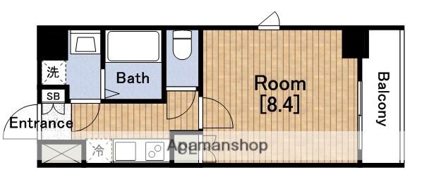 セオリー難波ウエスト(1K/4階)の間取り写真