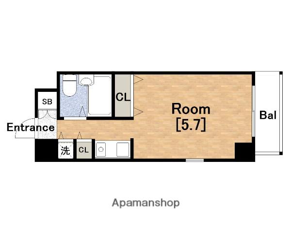 ロマネスク 天神ノ森(ワンルーム/6階)の間取り写真