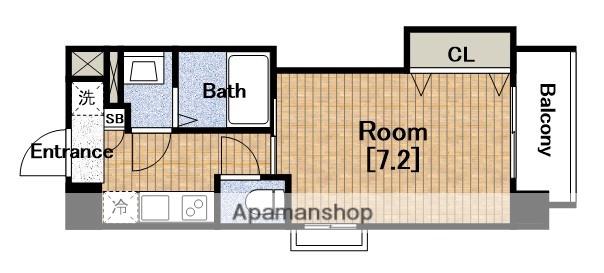 LUXE弁天町(1K/5階)の間取り写真