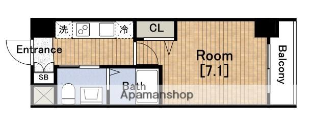 TLRレジデンス本町ウエストPARKHANAHONMACH(1K/13階)の間取り写真