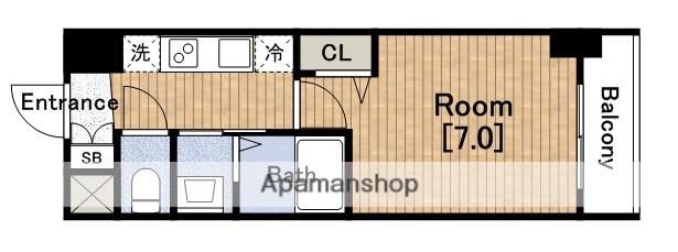 TLRレジデンス本町ウエストPARKHANAHONMACH(1K/12階)の間取り写真