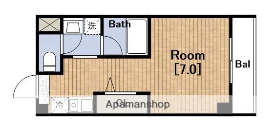 サンシャイン戸川(1K/8階)の間取り写真