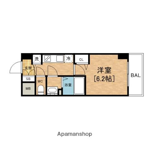 プレサンス松屋町グレース(1K/10階)の間取り写真