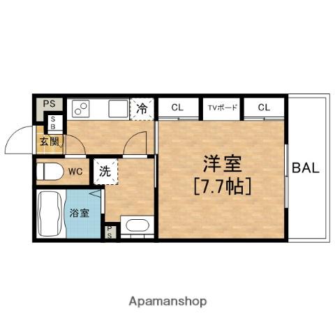 リブリ・H.Y.S(1K/3階)の間取り写真