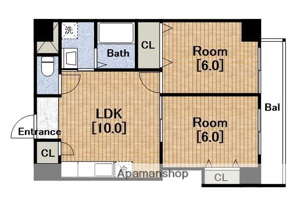 ファーストスクエア(2LDK/4階)の間取り写真