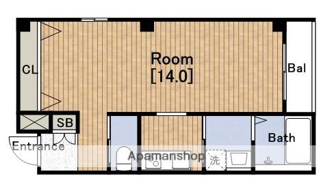 谷四城福ビル(1K/6階)の間取り写真