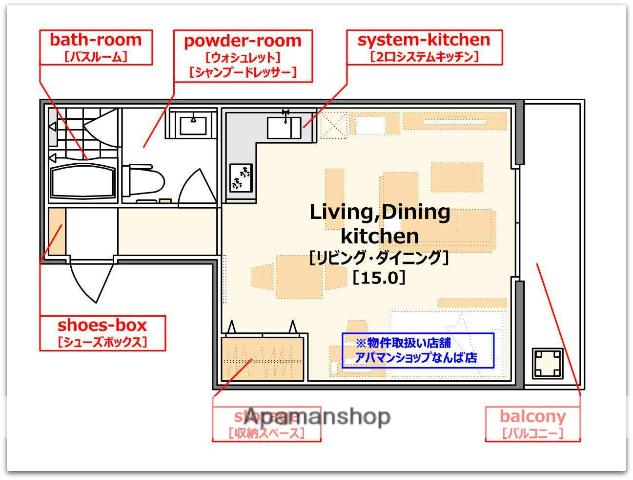 グランデSHⅡ(ワンルーム/2階)の間取り写真