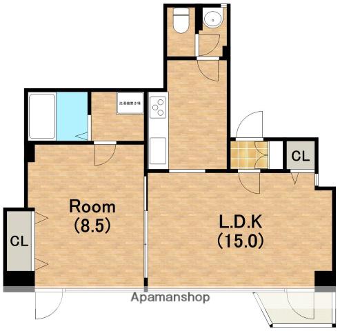 ルグラン靱本町(1LDK/5階)の間取り写真