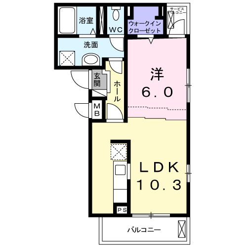 アイランドヒルズ(1LDK/3階)の間取り写真