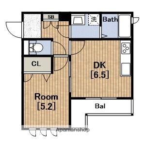 シャーメゾンエスト(1DK/3階)の間取り写真