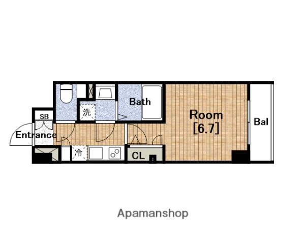 セレニテ心斎橋グランデ(1K/12階)の間取り写真