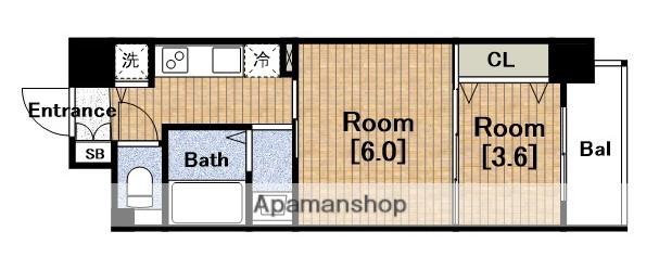 セレニテ心斎橋グランデ(2K/6階)の間取り写真