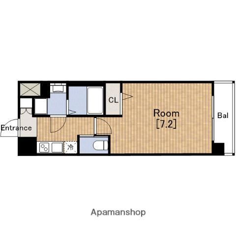 エグゼ難波西Ⅱ(1K/3階)の間取り写真