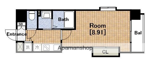 LUXE難波西Ⅱ(1K/13階)の間取り写真