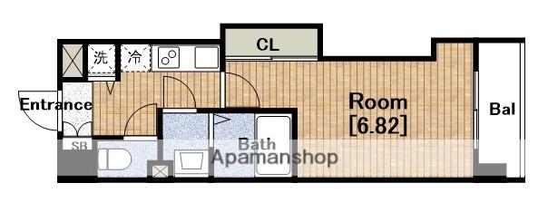 LUXE難波西Ⅱ(1K/15階)の間取り写真