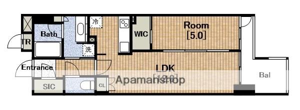 ブランズ北堀江プレイス(1LDK/13階)の間取り写真