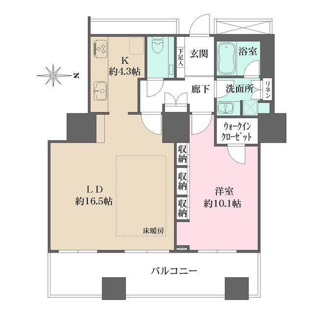 ザ・梅田タワー(1LDK/8階)の間取り写真