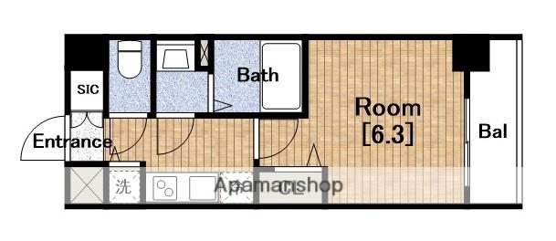 レオンコンフォート阿波座西(1K/7階)の間取り写真